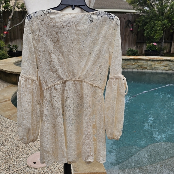 Nwot Free people OB725148 Long Sleeve Rubi Lace  Dress Ivory  xs - Picture 12 of 16